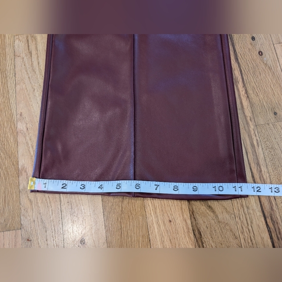 SOHO Apparel Burgundy Faux Leather Pants Women’s Medium - NWT - Picture 11 of 16